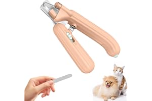 TOPsic Tagliaunghie per Cani e Gatti con Luce LED, Tagliaunghie Cane e Gatto Professionale, con Lima Unghie, Protezione dagli Schizzi, per Animali Domesticidi Piccola e Media Taglia