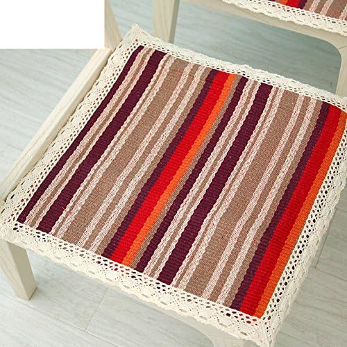 Seasons chair cushion thin section Breathable fabric cushion students Belt strap slip mat-F 45x45cm(18x18inch)
