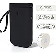 RIITEK D11 Thermal Label Printer Machine; USB Rechargeable Inkless Bluetooth Label Maker for Picture, Label, Memo, Receipt, Printing; iOS & Android Compatible (Black)(1 Year Warranty)