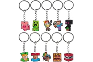 CLVSYH 10Pcs Portachiavi da Gioco, Portachiavi Videogiochi, Videogiochi Keychain per Feste di Compleanno, Portachiavi in Silicone, Portachiavi per Bambini, Gioco Portachiavi per Bambini Feste di Compleanno