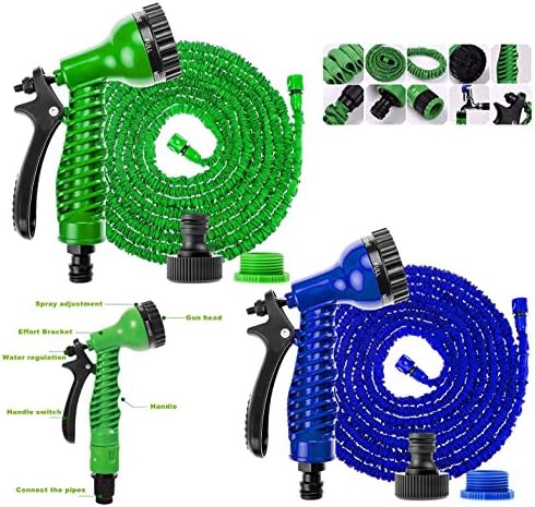 ARIANA HOMEWARE 100 Foot Premium Expanding Expandable Elastic Compact Garden Hose Pipe With Spray Gun (Green)