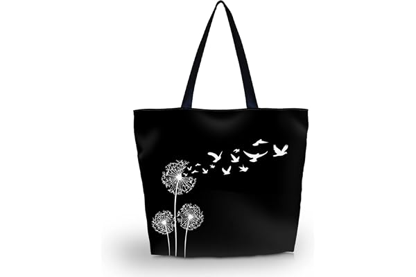 AOKSUNOVA Sac Shopping Pliable en Tissu Imprimé - Cabas Design 43 x 35 x 10 cm