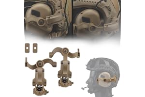WLXW Cuffie Tattiche per Softair (Montate sulla Testa E sul Casco),Cuffie Militari con Cancellazione del Rumore per con Adattatore per Guida Tattica per Casco con Rotazione Multi-Angolo