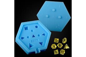CZYY DND Moule à dés en silicone à 7 bords tranchants polyédriques standard pour D&D, RPG de table