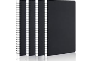 Yarotm Cuaderno A5 Cuadriculado - Pack 4 Libretas Anillas A5 Pequeños Cuadriculados 5mm - 100g/m² Papel 120 Páginas Libreta en Espiral Nergo Tapa Dura - Bloc de Notas Notebook A5