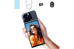 Shimbol CP5 5 Inch Phone Vlog Selfie Monitor Screen with Blue Magnetic Silicone Case, 1080P Touch Screen Selfie Monitor with Bluetooth Remote Control for iPhone Android Vlogging, Live Streaming