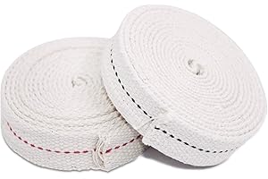 SourceTon Stoppino in Cotone Piatto a 2 Rotoli, Lampada a Olio Punto da 3/4 di Pollice per Lanterne a Olio di paraffina o Lanterne a Base di Cherosene, 6,5 Piedi per Rotolo (Punto Nero e Rosso)