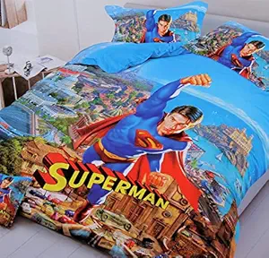 BOMBAY TWILLS Presents Attractive & Elegent Cartoon Print King Size BEDSHEET 260 TC Cotton Double Bedsheet with 2 Pillow Cover