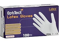 OptiTect Disposable Latex Gloves Powder Free - Ultra Strong Gloves - Ideal for HealthCare, Home, Cleaning, and Food Preparati
