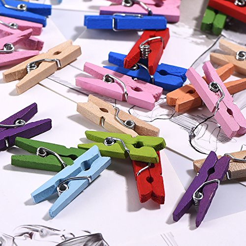 eBoot 1 Zoll Mini Wäscheklammern Foto Klammern, 100 Stück (Farben-Set 1)
