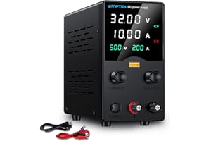 WANPTEK POWER Alimentation Laboratoire 30V 10A Alimentation DC Variable avec encodeur de précision, Alimentation Stabilisée Réglable avec Affichage LED à 4 Chiffres de Haute Précision/Charge Rapide USB