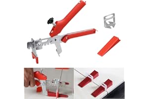 SNAGAROG Set di Sistema di Livellamento Piastrelle 1 Pz Pinza per Mattonelle 250Pz Clip Distanziatori da 2mm 95Pz Cunei Riutilizzabili per Piastrelle, Pavimenti, Utensili