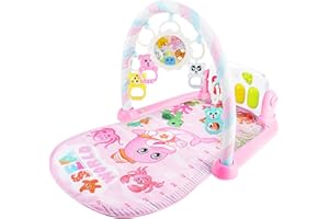 PEOSEVI Palestrine E Tappetini per Bambini,5 in 1Tappetino da Gioco per attività,Tappetino Antiscivolo Tappetino per Il Tempo della Pancia del Bambino con Giocattoli Colorati E Musica per 0-36 Mesi