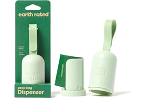 Earth Rated Portasacchetti per cani con sacchetti, resistente e a prova di perdite, senza profumo, 1 dispenser e 15 sacchetti