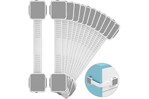ROTOPATA 12 Pièces Securite Placard Enfant, Bloc Porte Securite Bebe avec Adhésif Postuler à Tiroir, Frigo, Armoire, Bloque Porte Bébé Sécurité Domestique