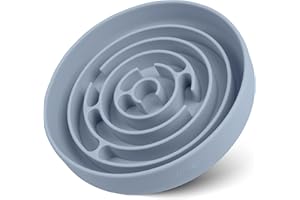 Coomazy Slow Feeder Dog Bowl Silicone Dog Slow Feeder with Suction Cup Anti Choking Slow Eating Food Bowl for Small to Medium Dogs(Light Blue)