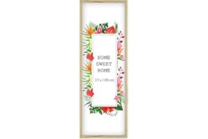 MG Design Cadre photo en bois 35 x 100 cm Naturel – plexiglas transparent, à suspendre vertical et horizontal – pour photos, posters et puzzles