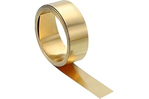 QUARKZMAN Metallfolie Messingplatten 1000x10x0,5mm, Messingblech Streifen Messingfolie Blech, Messing Blechplatten Gold Messingstreifen für Industrie Elektrische Reparaturen Kunsthandwerk