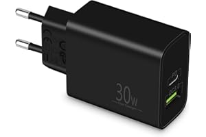 ‎MATAUMAHI MatauMahi Ładowarka USB C 30W z 2 Portami (Type-C/A), Szybka Ładowarka z PD3.0/QC3+/PPS, Zasilacz USB C, Wtyczka USB C Kompatybilny z Samsung S24/S23, Google Pixel 8/7/6, iPhone 15/14/13/iPad, Xiaomi