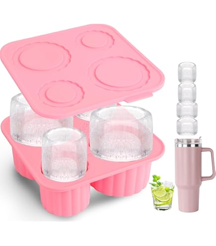 Stanley Cup Ice Mold Siliconen Ice Cube Set met deksel Maken 3 Holle Cilinder Ijsblokjes Vormen Herbruikbare Ice Cube Trays 30-40oz Cilindervormige Ice Cube Mallen voor Cocktails Koffie