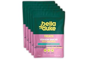 BELLA & DUKE Bella+Duke Venison Snack for Dogs 5 Pack - Natural Alternative to Dental Sticks & Raw Hide - Long Lasting Chew for Cleaner Teeth & Prevents Plaque - Grain-free, High Protein and Hypoallergenic