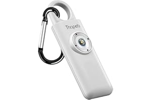 Thopeb–The Original Personal Alarm for Women by Women–LOUD Siren, Strobe Light and Key Chain in a Variety of Colors (Metallic Silver)