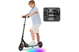 ‎CAROMA Caroma E Scooter Kinder von 8-12 Jahren, Max 16Km/h, 150W Motor, Faltbarer Elektro Scooter Kinder, Einstellbare Geschwindigkeit & Höhe, LED Display,Geschenk für Kinder und Jugendliche