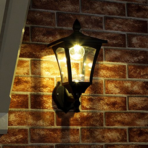 Festive Lights - Farol de Pared (Funciona con energía Solar, luz Blanca cálida), Doble Brillo