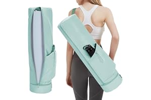 sportsnew Bolsa Esterilla Yoga con Compartimento Húmedo Funda Esterilla Yoga Cremallera Completapara con Bolsillo para Botella de Agua y Correas Ajustables para los Hombros,Púrpura