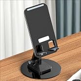 Greenart Aluminum Tablet and Phone Stand, 360 Degree Adjustable Rotation Feature, Multi-Purpose Desktop Dock Holder (Black)