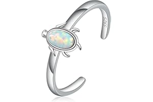 CHIC & ARTSY Women Toe Ring Dainty 925 Sterling Silver Animals Created Opal Adjustable Single Toe Ring for Women Beach Jewelry