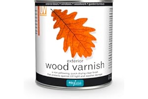 Polyvine 729870003606 Exterior Wood Varnish 1 LITRE, Satin