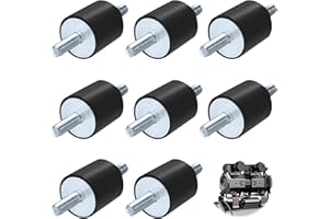 Keboyoe 8 Stück M8 Gummipuffer 30 x 30 mm Gummipuffer Anti-Vibration Stoßdämpfer M8x23 Stoßdämpfer Luftkompressor Pumpen Stoßdämpfer mit Schrauben
