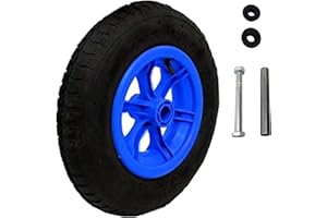 KETOPLASTICS LILAC SPOKED + AXLE wheelbarrow/Trolley Wheel Pneumatic 16" Tyre 4.80/4.00-8