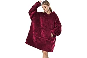 Seogva Oversized Sherpa Hoodie, Wearable Hoodie Sweatshirt Blanket, Super Soft Warm Comfortable Blanket Hoodie, One Size Fits All, Men, Women, Girls, Boys, Friends