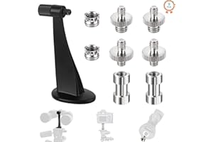 HEILOK Adattatore per treppiede binoculare, staffa di montaggio per adattatore per treppiede binoculare, staffa per treppiede filettatura da 1/4 di pollice per treppiede per fotocamera (nero)