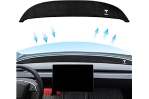 Ywooon Armaturenbrett-Abdeckung passgenau für Tesla Model 3 Highland 2024 Armaturenbrett Matte Rutschfestes Flanell Armaturenbrettabdeckung Sonnenschutz Innenzubehör