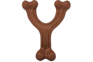 Nylabone Masticable para Perros Extreme Wishbone Sabor a Bisonte | Juguete masticable para Perros con mordidas potentes | Pequeño | para Perros de hasta 11 kg