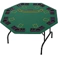 HOMCOM 35" 4-Player Mahjong Game Portable Folding Table For Poker Dominoes Card With Cup And Coin Holders
