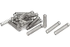 sourcing map Ressort de Compression 0.4mmx3mmx15mm 304 Acier Inoxydable Argenté 20pcs