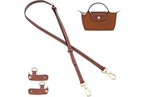 jiesinlov Marron sac en cuir de vachette bandoulière sangle réglable kit de conversion pour Le Pliage Pouch (MINI Nouvelle Version-Or Brun) marron