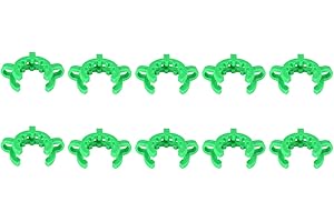 StonyLab Plastic Joint Clips, 10pcs 24mm Keck Clamp #24 Lab Keck Clips for 24/29 24/40 Joint Glass Standard Conical Interface Clip Ground Glass Joint Lab Accessory, Green