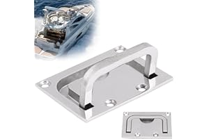 CYTGOUPER Manija de Escotilla de Barco, manija de tracción empotrada para Barcos de Acero Inoxidable, manija de elevación para gabinete para Yates Marinos