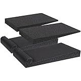 Anpro, 2 cuscinetti isolanti acustici per monitor da studio, base stabilizzante, 30 cm x 17 cm x 3,5 cm, neri 30x 17x 3.5cm N