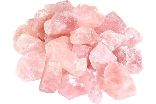 Rose Quartz Crystals,Raw Crystals Bulk,Gem Stones Rocks Crystals(1LB) | Tumbled Stones and Crystals Bulk,Rock Collection,Chakra Stones,Healing Crystals,Raw Minerals Rocks Crystals