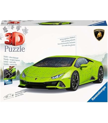Ravensburger Puzzle 3D Ferrari SF90 Stradale – 108 Pièces, Easyclick, Roule Vraiment, Cadeau Enfant 8+ Ou Collectionneur