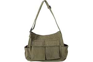 ModaZeal Canvas Messenger Bags for Women Men, Large Hobo Shoulder Bags Multiple Pockets Tote Handbags Soft Denim Leisure Travel Crossbody Bag
