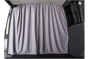 Shore Vans Blackout Curtains Compatible with Citreon Relay, Fiat Ducato, Peugeot Boxer (Grey, Cab Divider)