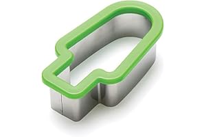 SEIWEI Wassermelonenschneider, kreative Popsicle-Form, Edelstahl, Wassermelonen-Schneideform, Hand-Melonenschneider, DIY-Obst-Werkzeug, Grün, 1 Stück