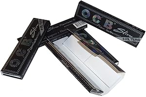 OCB Schwarz Premium slim + Filter - 10 Hefte OCB Black Slim Papers mit Filtern